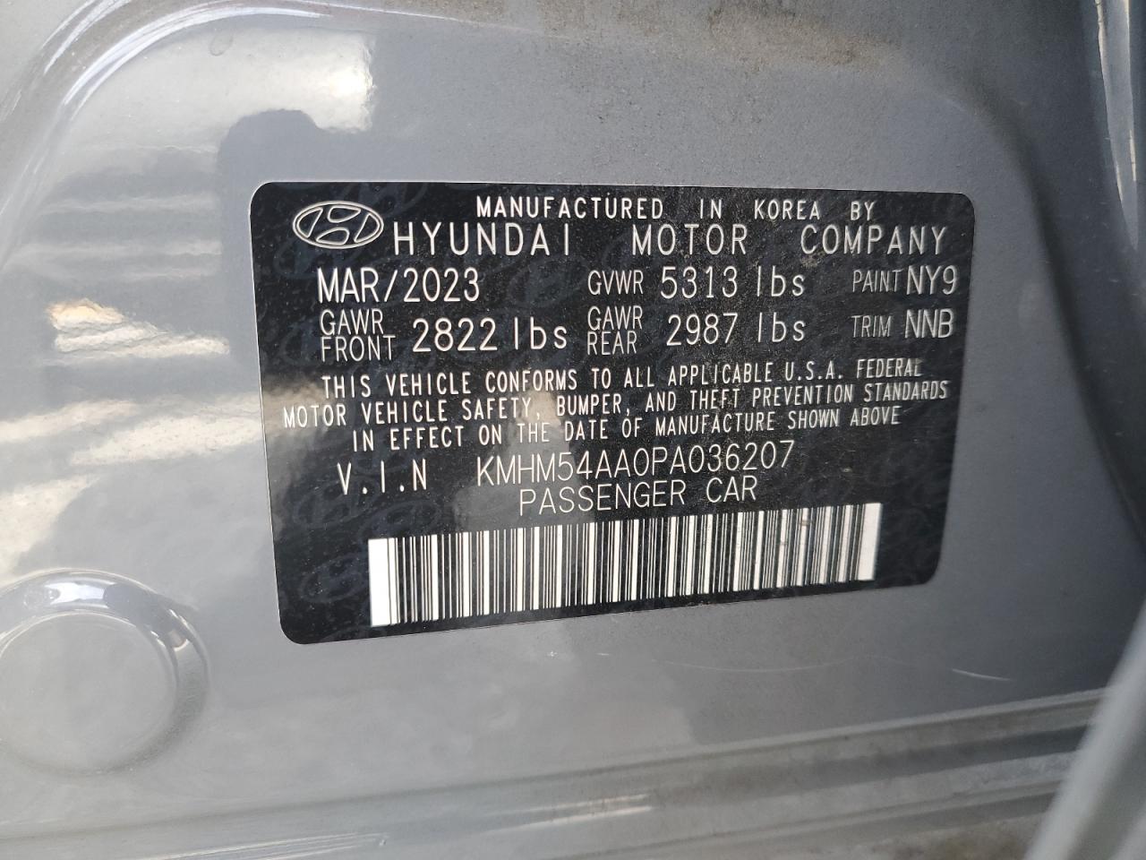 2023 HYUNDAI IONIQ 6 LIMITED VIN:KMHM54AA0PA036207