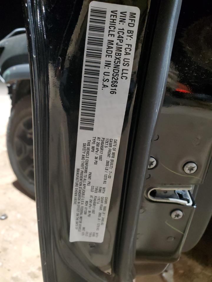 2022 JEEP CHEROKEE TRAILHAWK VIN:1C4PJMBX5ND526816