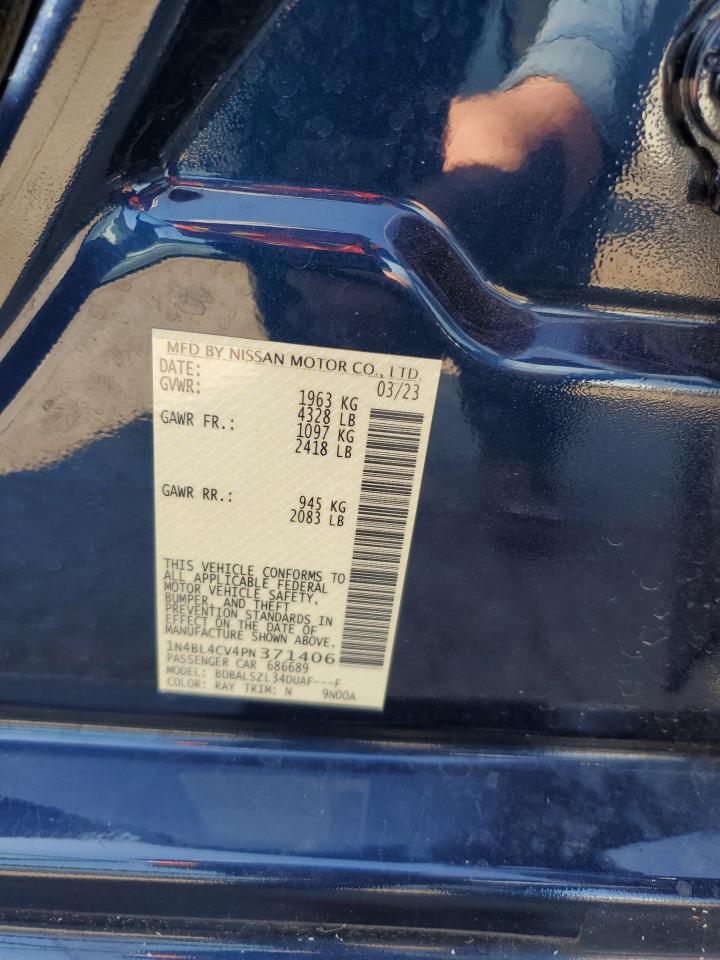 2023 NISSAN ALTIMA SR VIN:1N4BL4CV4PN371406