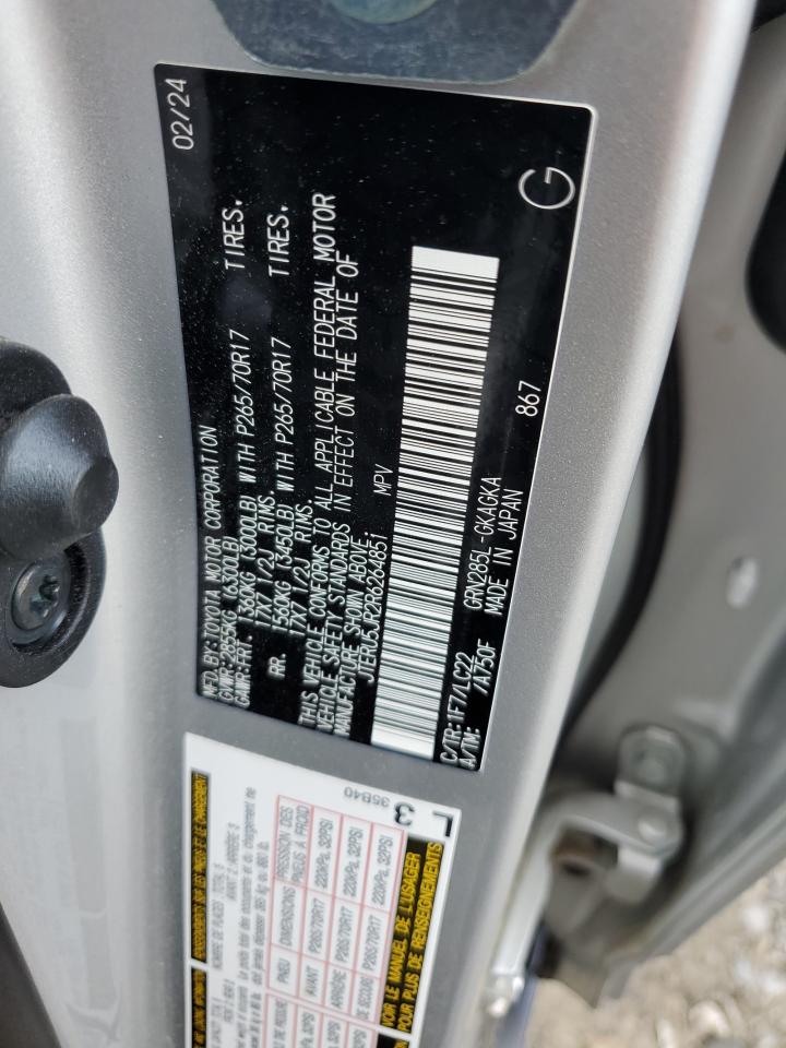 2024 TOYOTA 4RUNNER SR5 PREMIUM VIN:JTERU5JR2R6264851