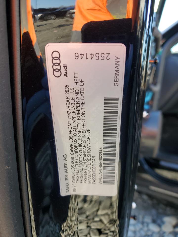 2023 AUDI A4 PREMIUM PLUS 45 VIN:WAUEAAF48PN022650
