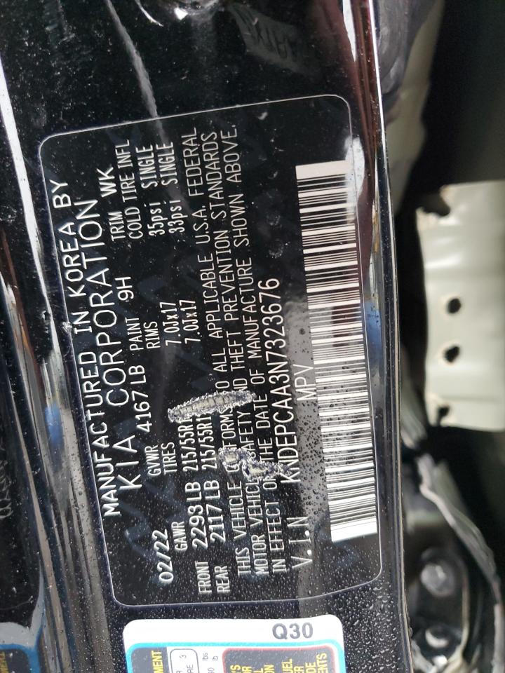 2022 KIA SELTOS LX VIN:KNDEPCAA3N7323676
