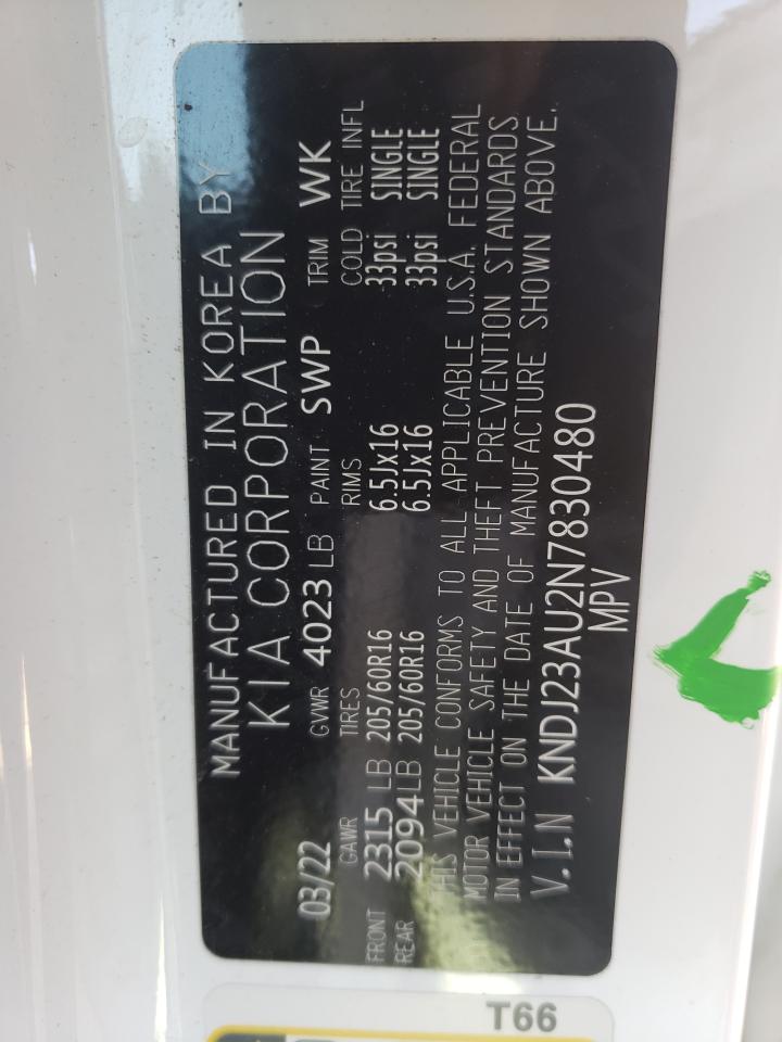 2022 KIA SOUL LX VIN:KNDJ23AU2N7830480