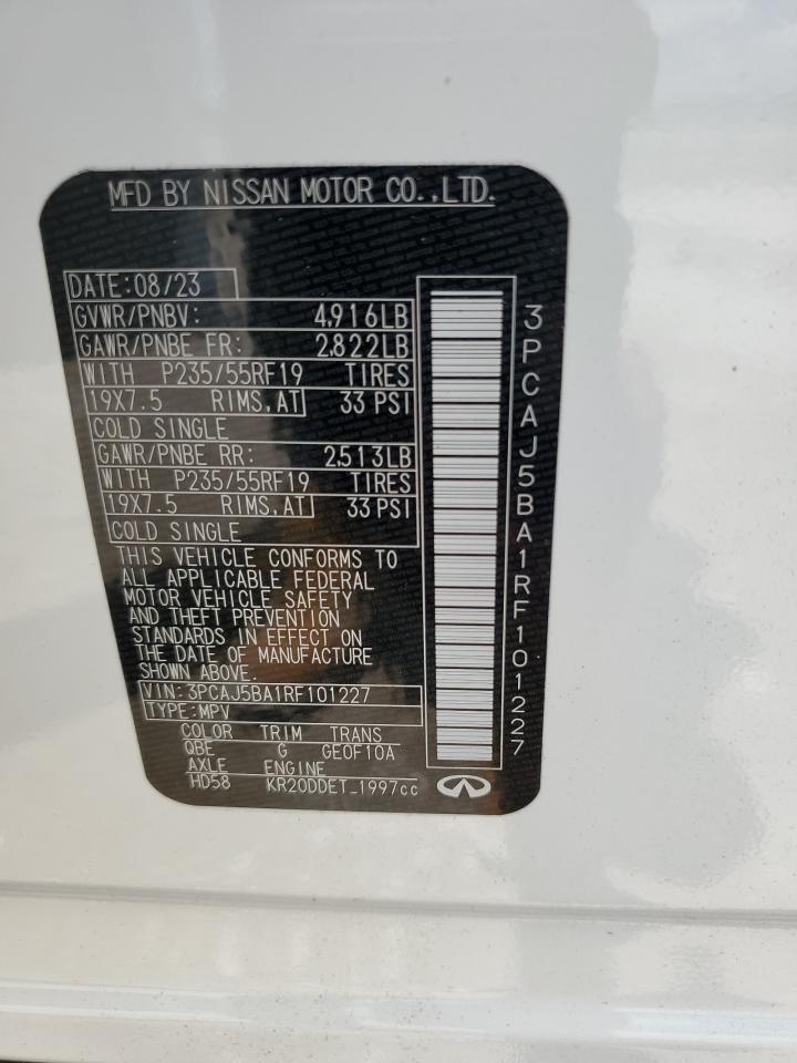 2024 INFINITI QX50 LUXE VIN:3PCAJ5BA1RF101227