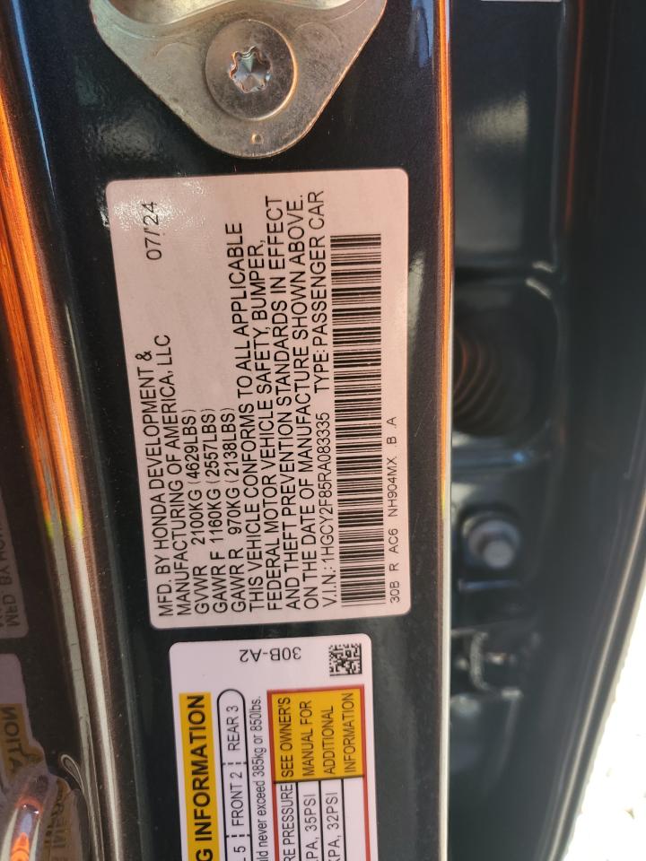 2024 HONDA ACCORD TOURING HYBRID VIN:1HGCY2F85RA083335