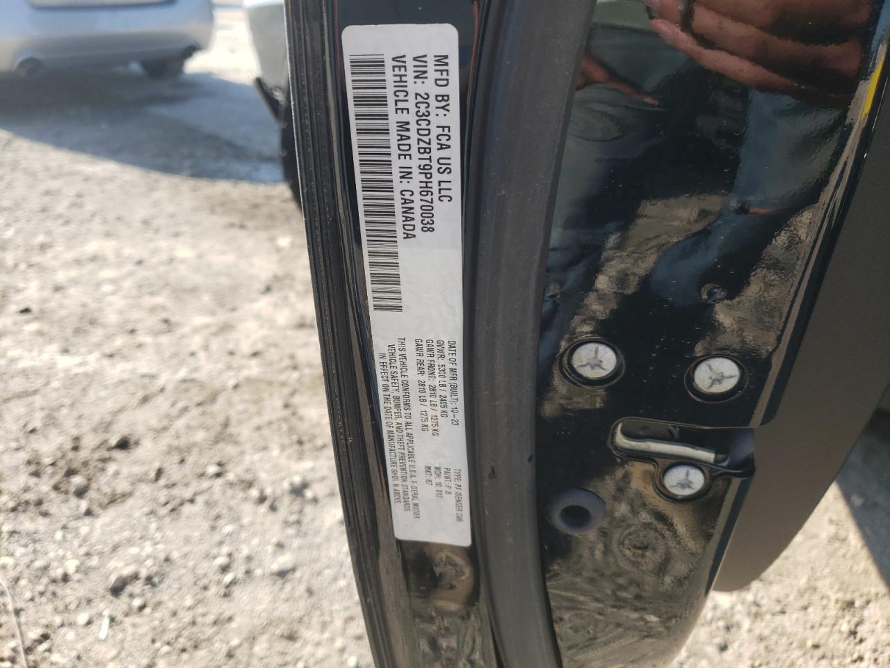 2023 DODGE CHALLENGER R/T VIN:2C3CDZBT9PH670038