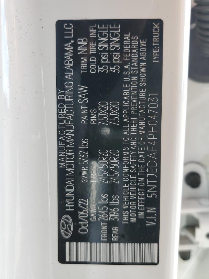 2023 HYUNDAI SANTA CRUZ LIMITED VIN:5NTJEDAF4PH047031