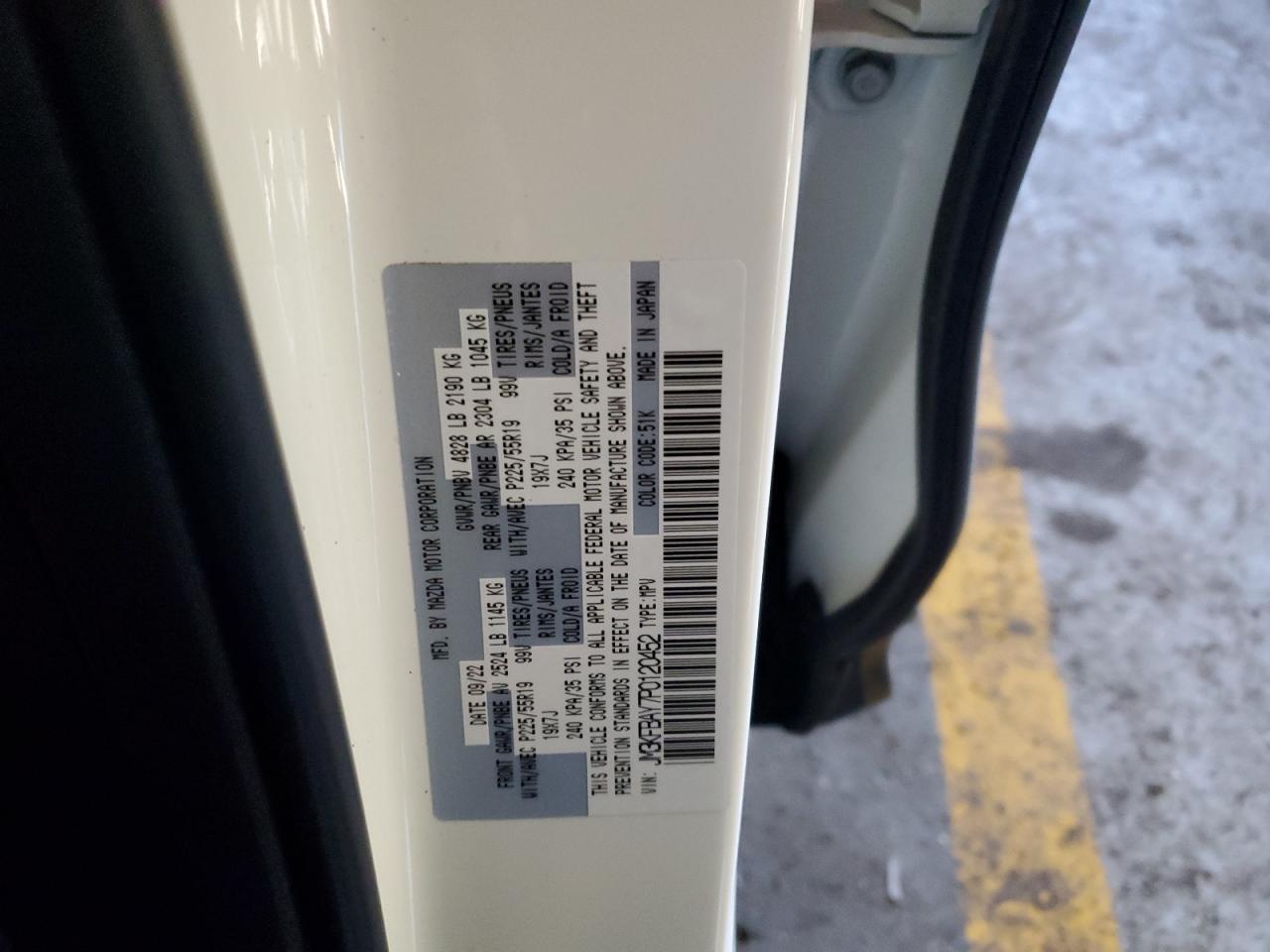 2023 MAZDA CX-5 VIN:JM3KFBAY7P0120452