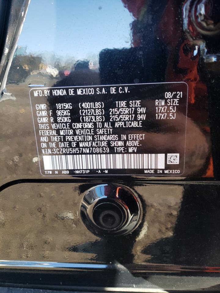 2022 HONDA HR-V EX VIN:3CZRU5H57NM708639