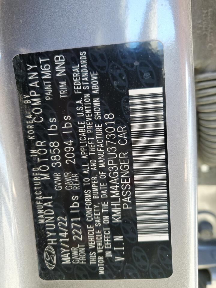 2023 HYUNDAI ELANTRA SEL VIN:KMHLM4AG3PU373018