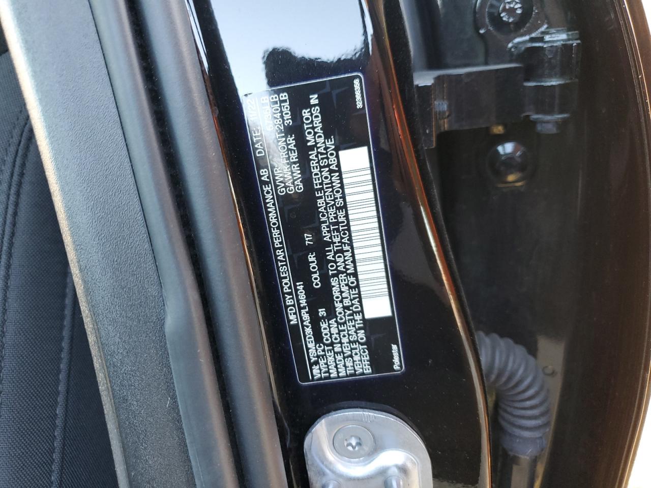 2023 POLESTAR 2 VIN:YSMED3KA9PL146041