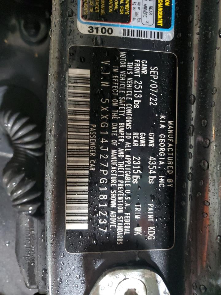 2023 KIA K5 LXS VIN:5XXG14J27PG181237