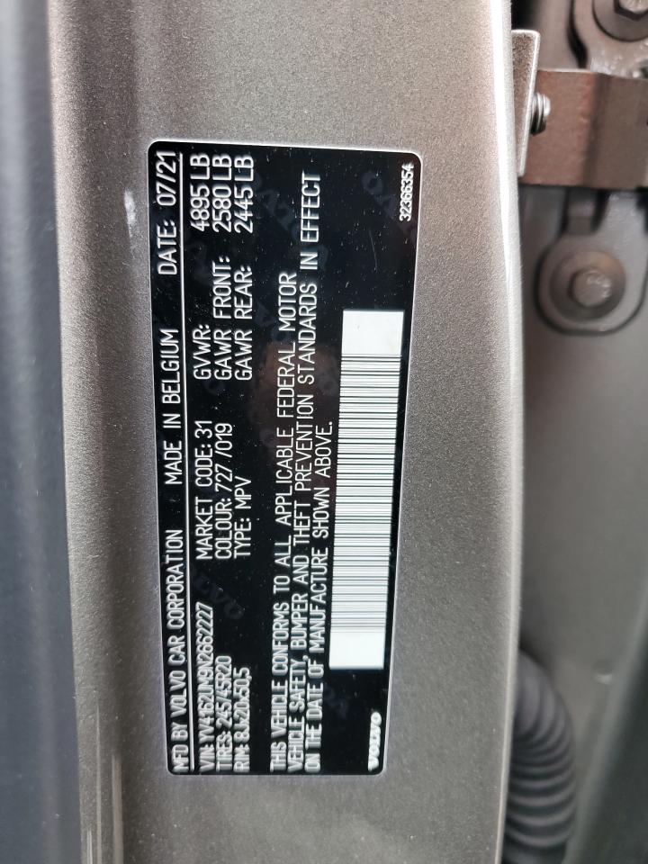 2022 VOLVO XC40 T5 R-DESIGN VIN:YV4162UM9N2662227