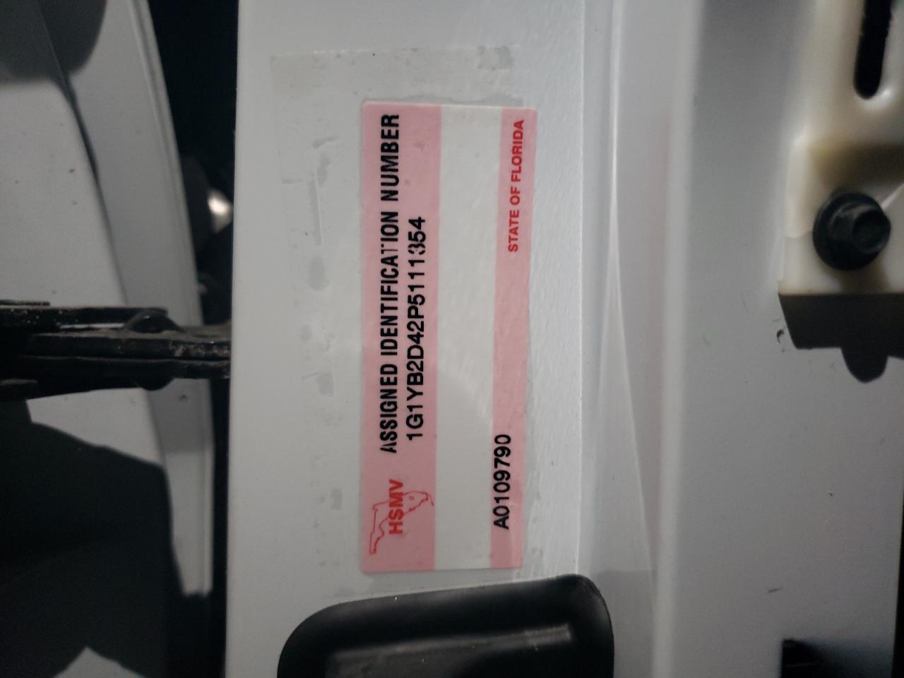 2023 CHEVROLET CORVETTE STINGRAY 2LT VIN:1G1YB2D42P5111354