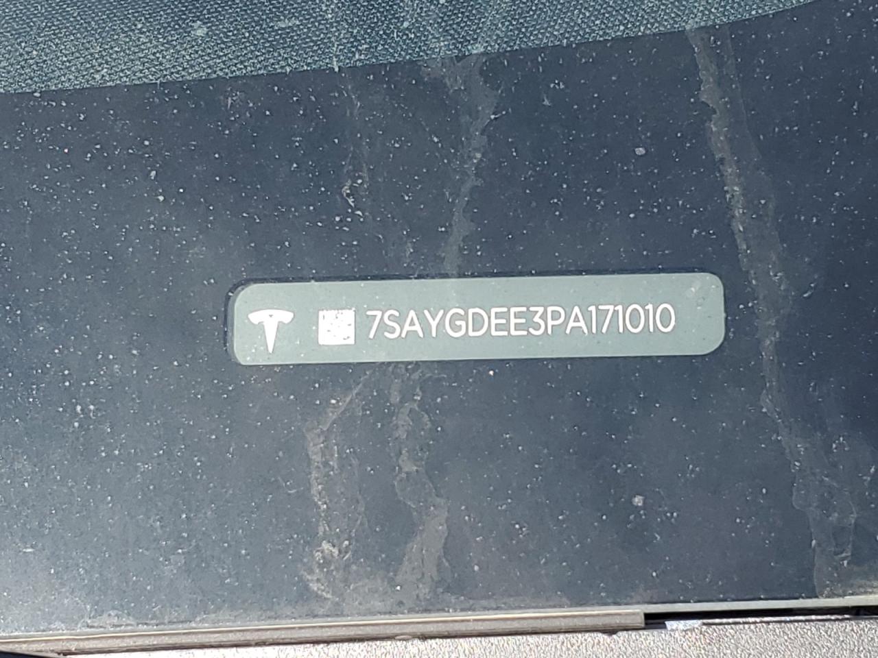 2023 TESLA MODEL Y VIN:7SAYGDEE3PA171010
