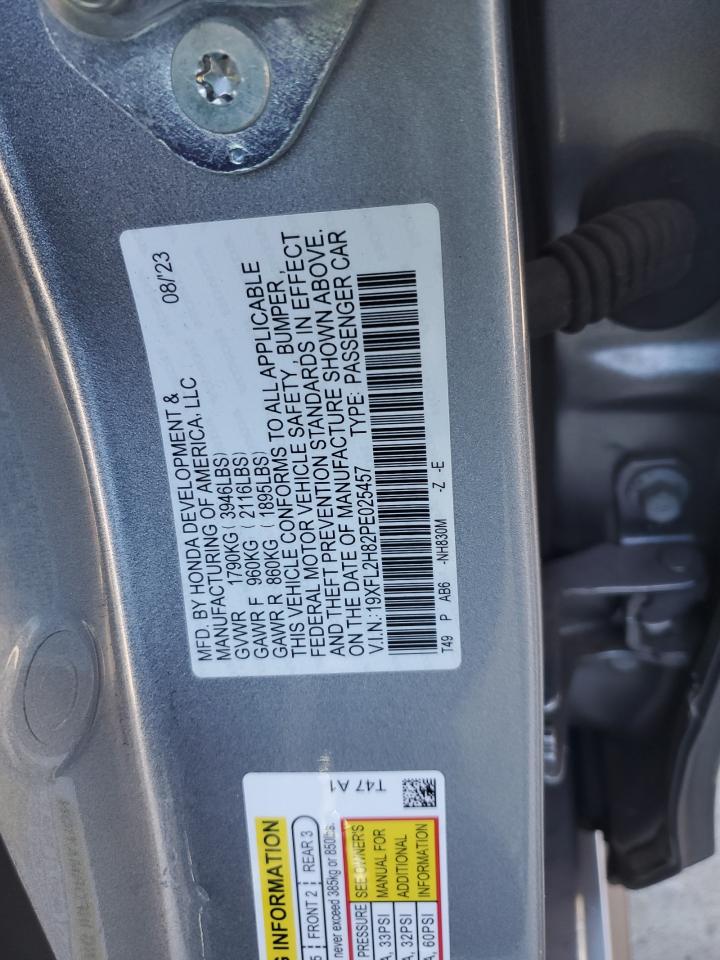 2023 HONDA CIVIC SPORT VIN:19XFL2H82PE025457