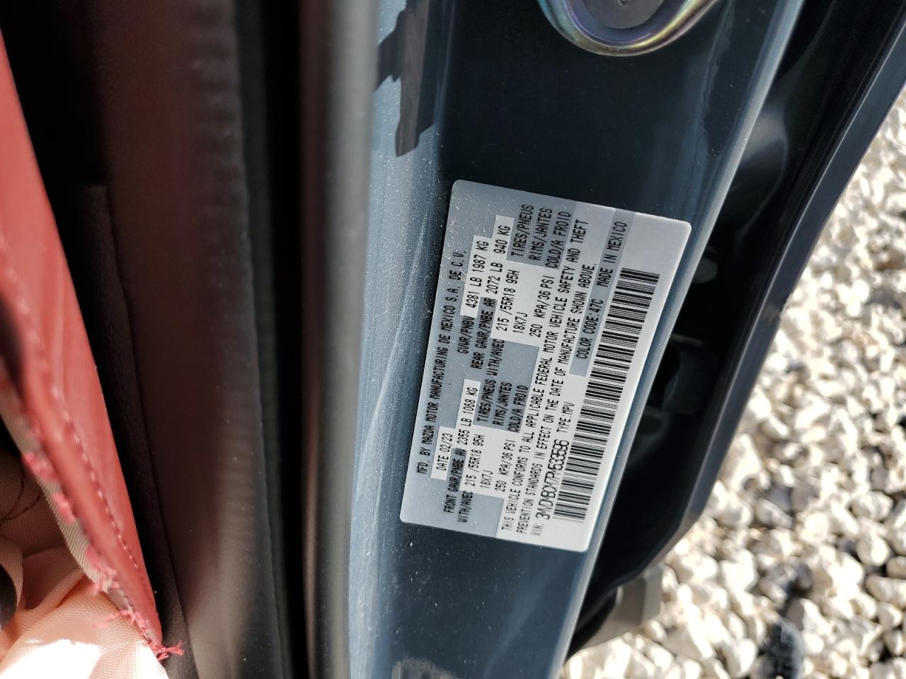 2023 MAZDA CX-30 PREFERRED VIN:3MVDMBCM7PM533596
