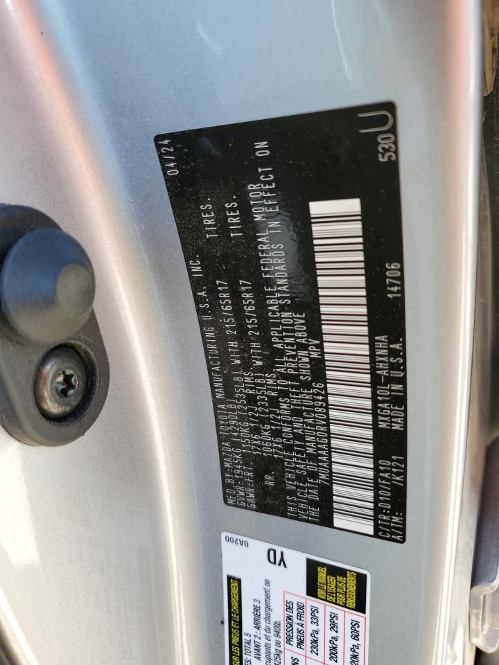 2024 TOYOTA COROLLA CROSS L VIN:7MUAAAAG0RV089426