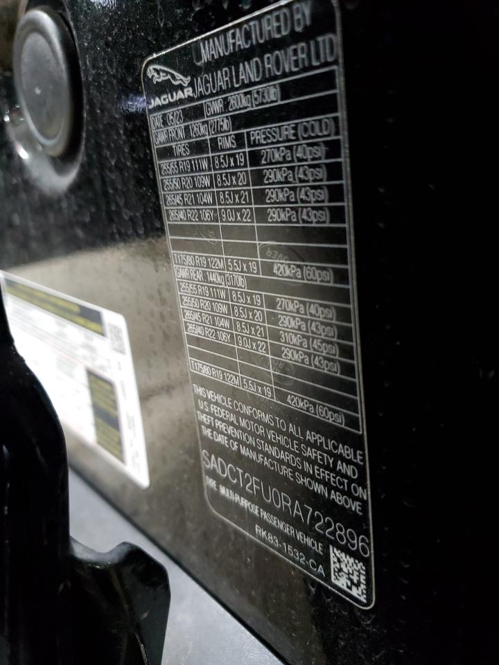 2024 JAGUAR F-PACE R-DYNAMIC S VIN:SADCT2FU0RA722896