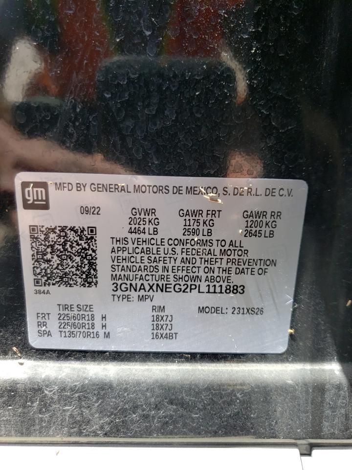 2023 CHEVROLET EQUINOX PREMIER VIN:3GNAXNEG2PL111883