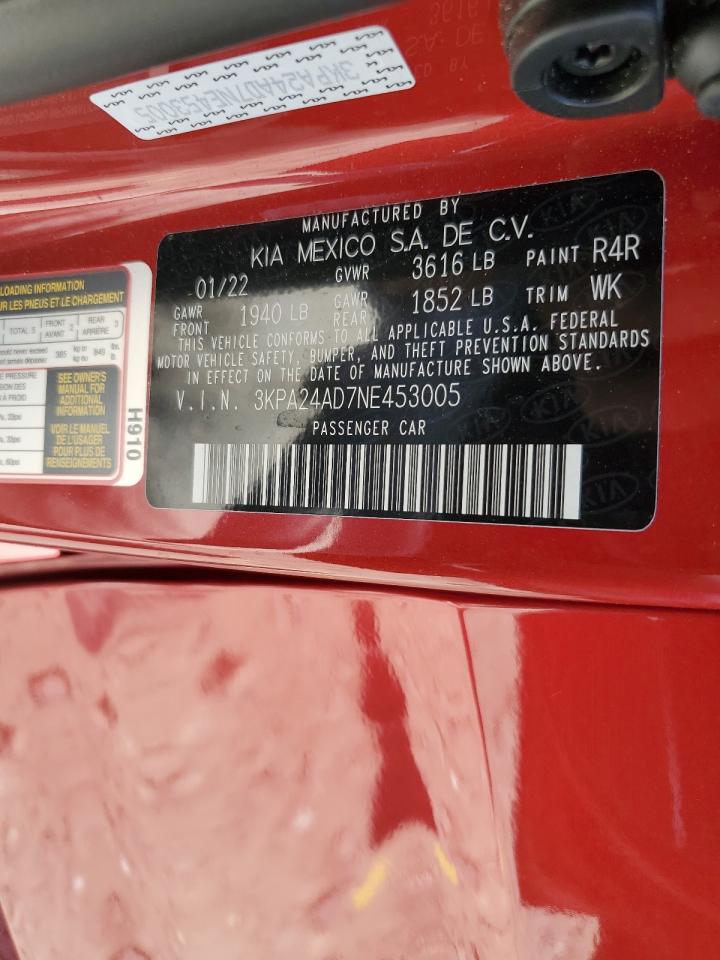 2022 KIA RIO LX VIN:3KPA24AD7NE453005
