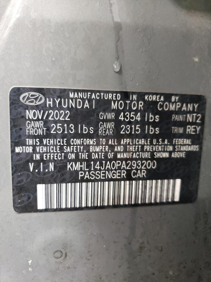 2023 HYUNDAI SONATA SEL VIN:KMHL14JA0PA293200