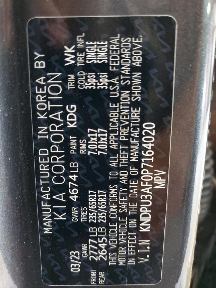 2023 KIA SPORTAGE LX VIN:KNDPU3AF0P7164020