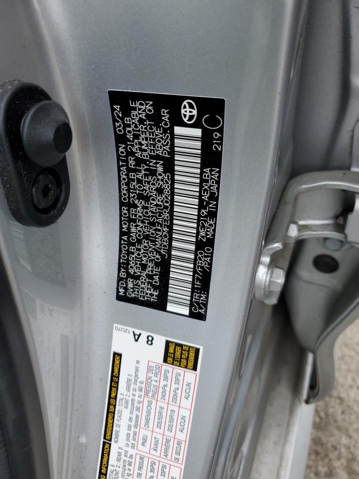2024 TOYOTA COROLLA LE VIN:JTDBCMFE8RJ028825