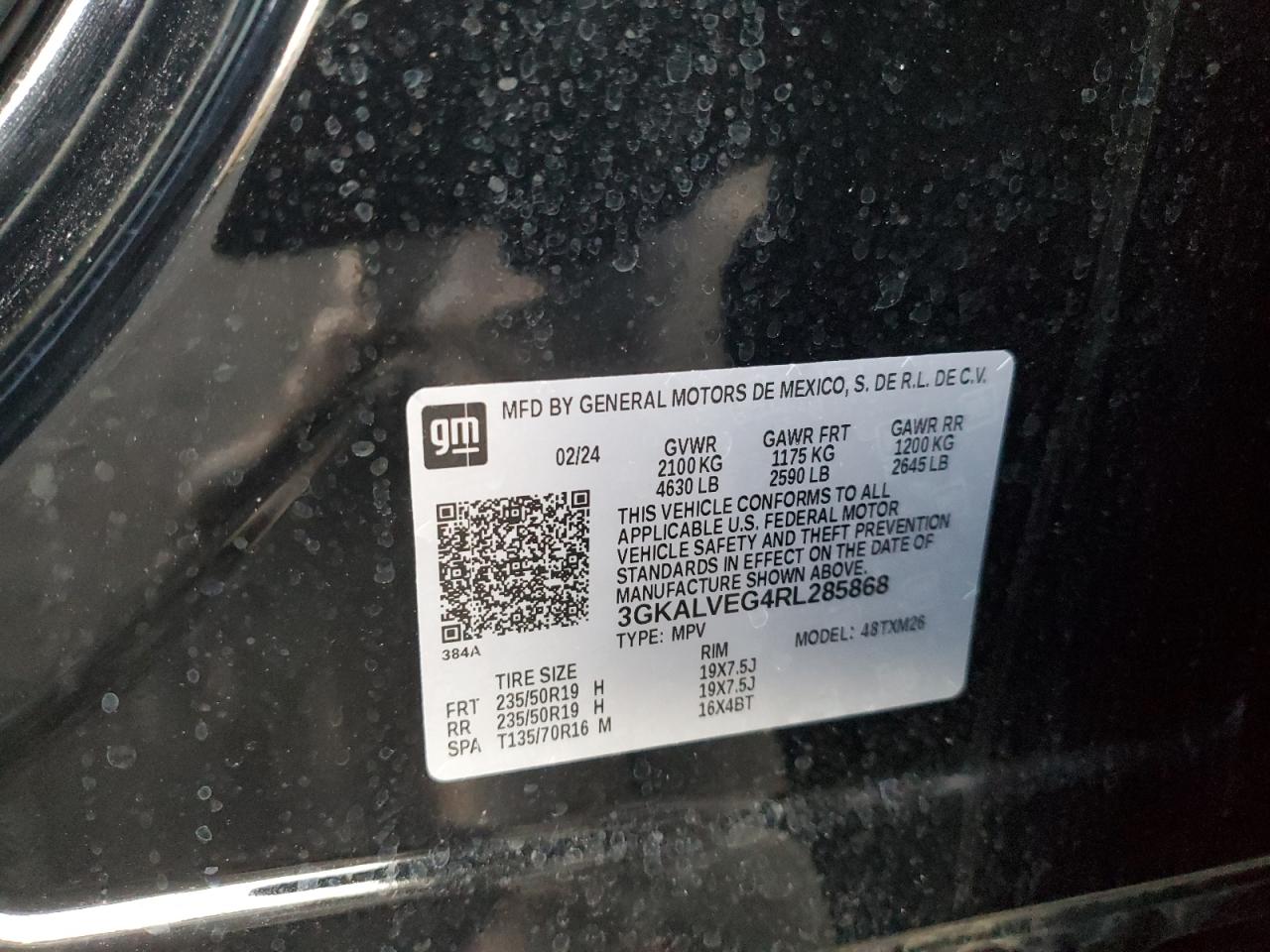 2024 GMC TERRAIN SLT VIN:3GKALVEG4RL285868
