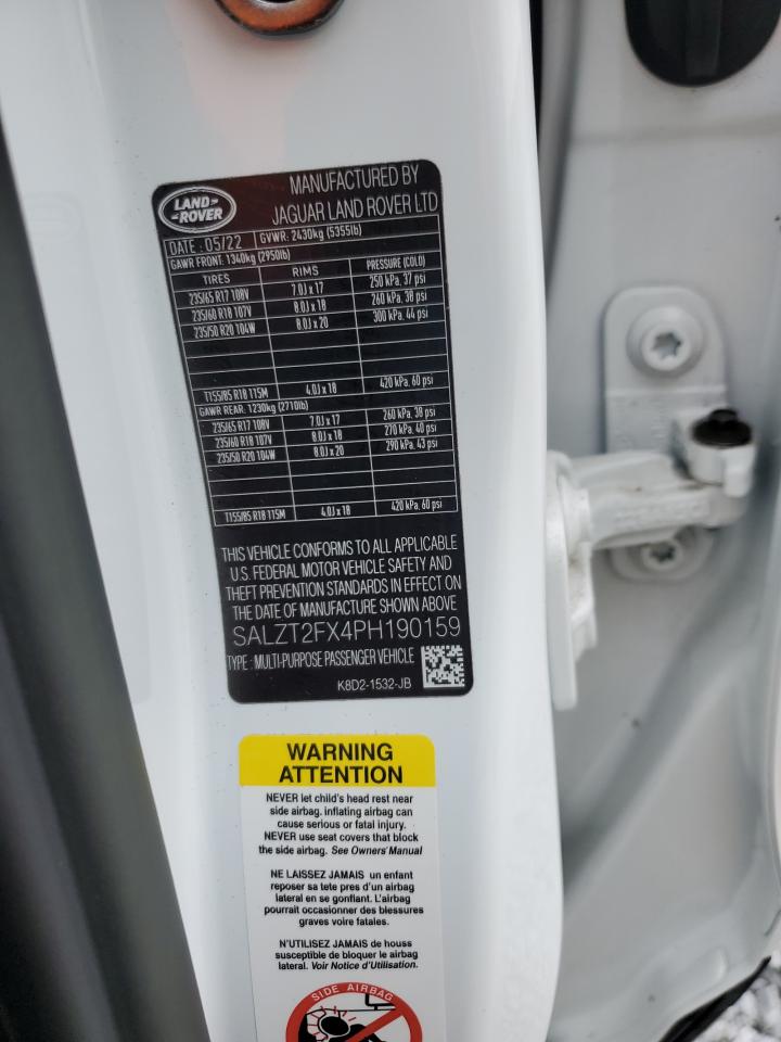 2023 LAND ROVER RANGE ROVER EVOQUE R-DYNAMIC S VIN:SALZT2FX4PH190159