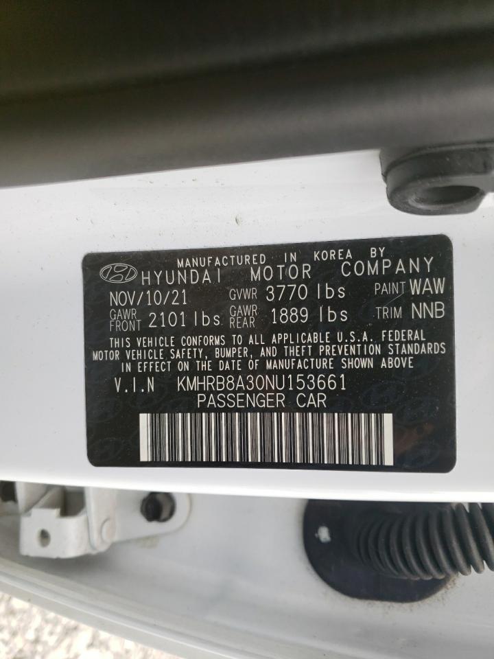 2022 HYUNDAI VENUE SE VIN:KMHRB8A30NU153661