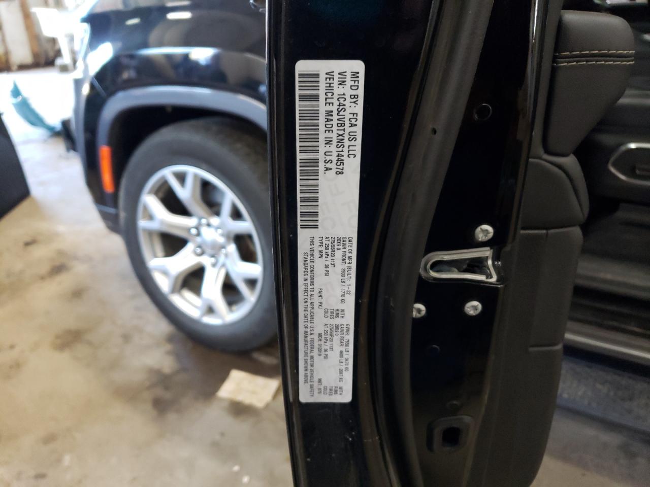 2022 JEEP WAGONEER SERIES II VIN:1C4SJVBTXNS144578