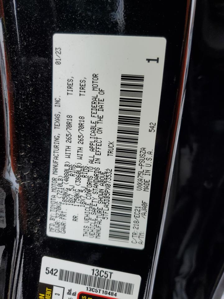 2023 TOYOTA TUNDRA CREWMAX SR VIN:5TFLA5DB5PX073532