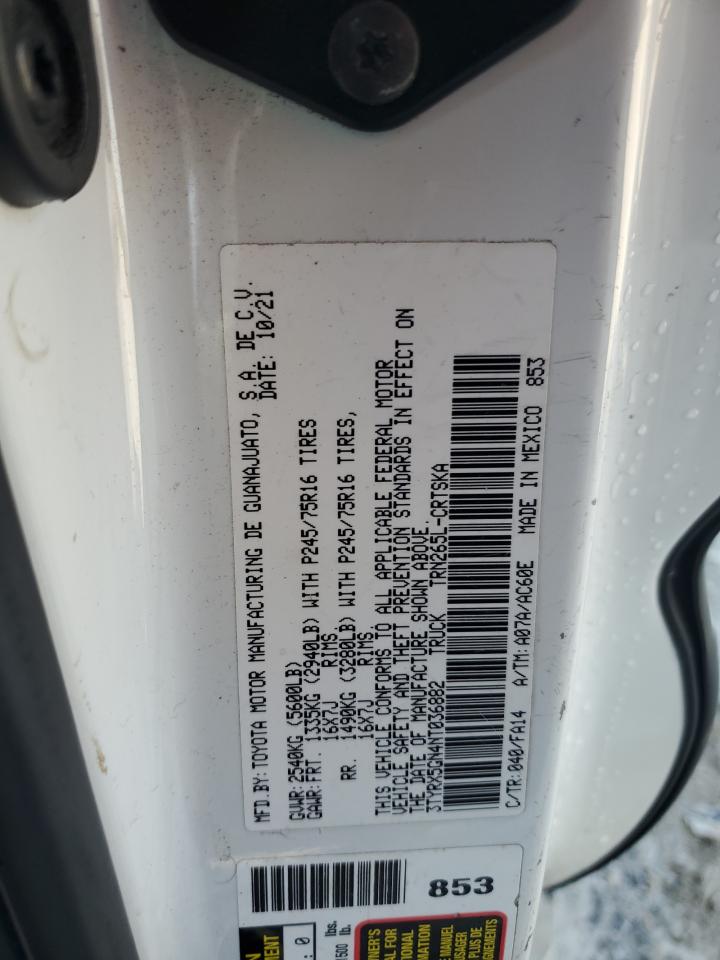 2022 TOYOTA TACOMA ACCESS CAB VIN:3TYRX5GN4NT036882