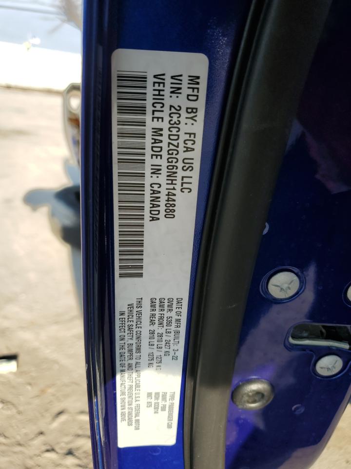 2022 DODGE CHALLENGER SXT VIN:2C3CDZGG6NH144880