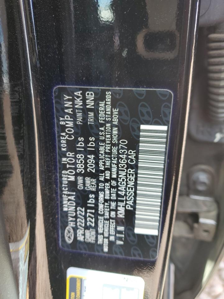 2022 HYUNDAI ELANTRA SE VIN:KMHLL4AG5NU364370