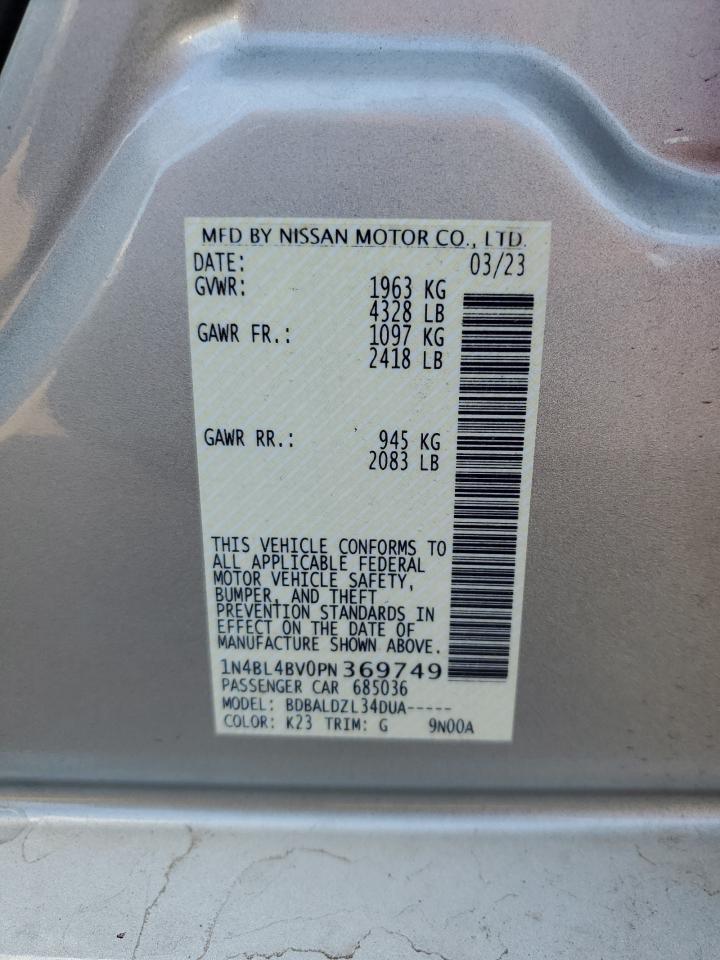 2023 NISSAN ALTIMA S VIN:1N4BL4BV0PN369749