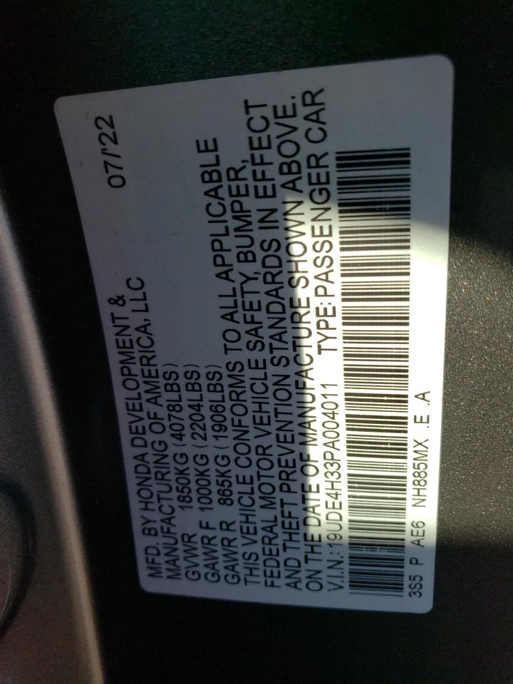 2023 ACURA INTEGRA A-SPEC VIN:19UDE4H33PA004011