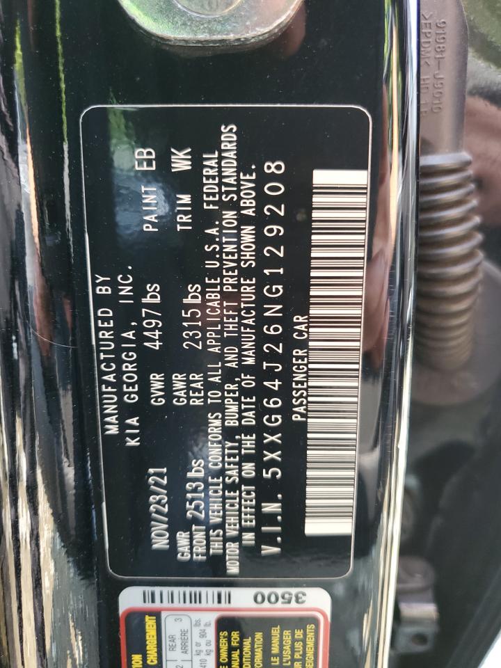 2022 KIA K5 GT LINE VIN:5XXG64J26NG129208