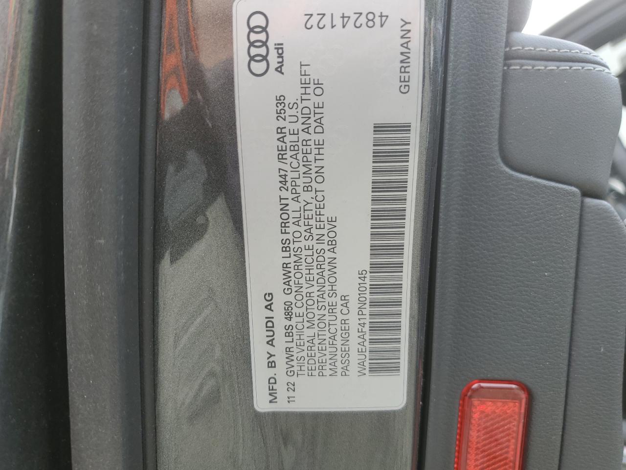 2023 AUDI A4 PREMIUM PLUS 45 VIN:WAUEAAF41PN010145