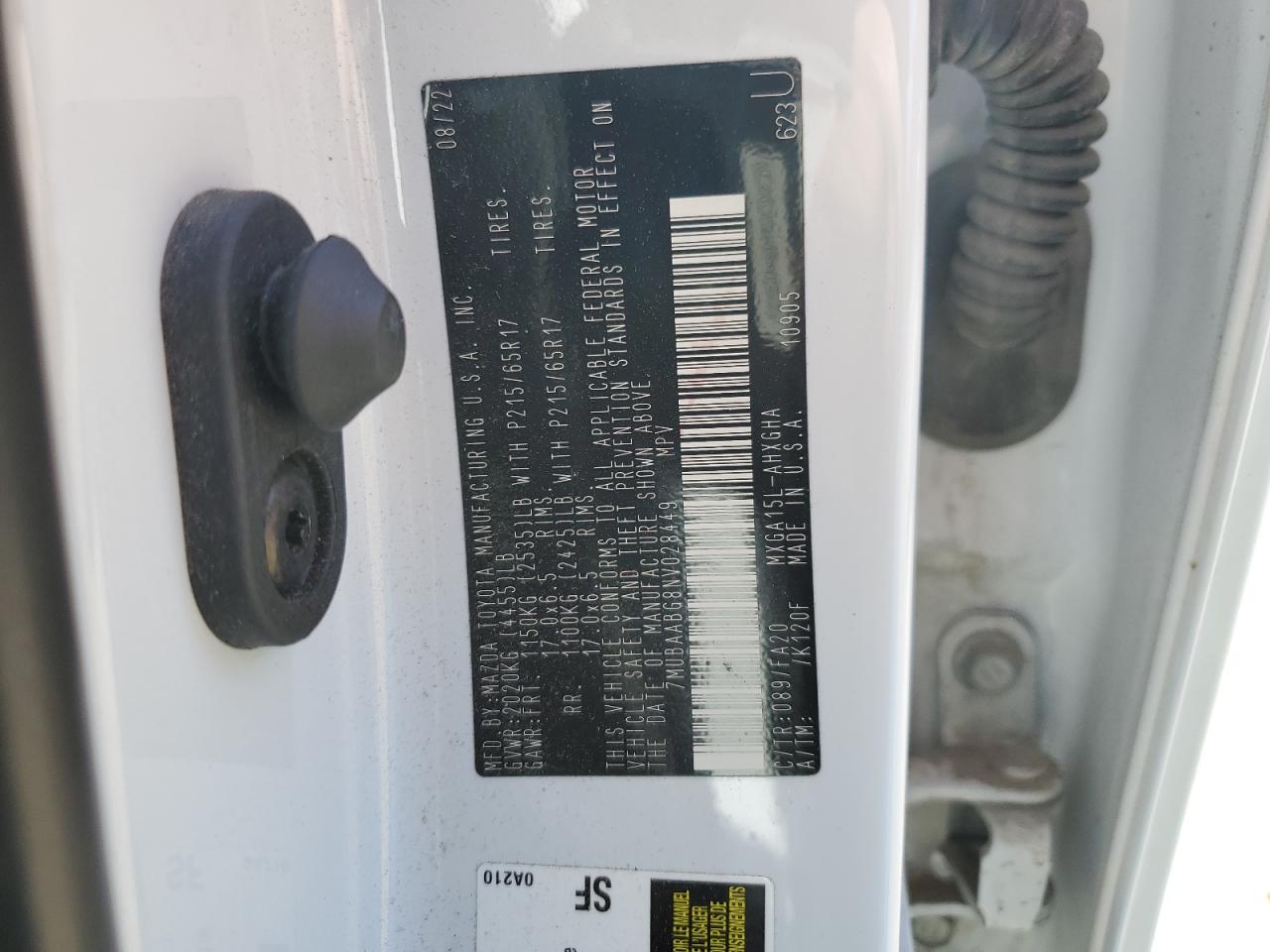 2022 TOYOTA COROLLA CROSS LE VIN:7MUBAABG8NV028449