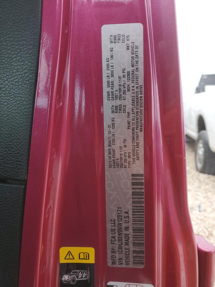 2022 JEEP WRANGLER UNLIMITED SAHARA VIN:1C4HJXEN9NW120171