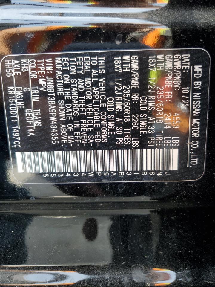 2023 NISSAN ROGUE SV VIN:JN8BT3BA9PW434355