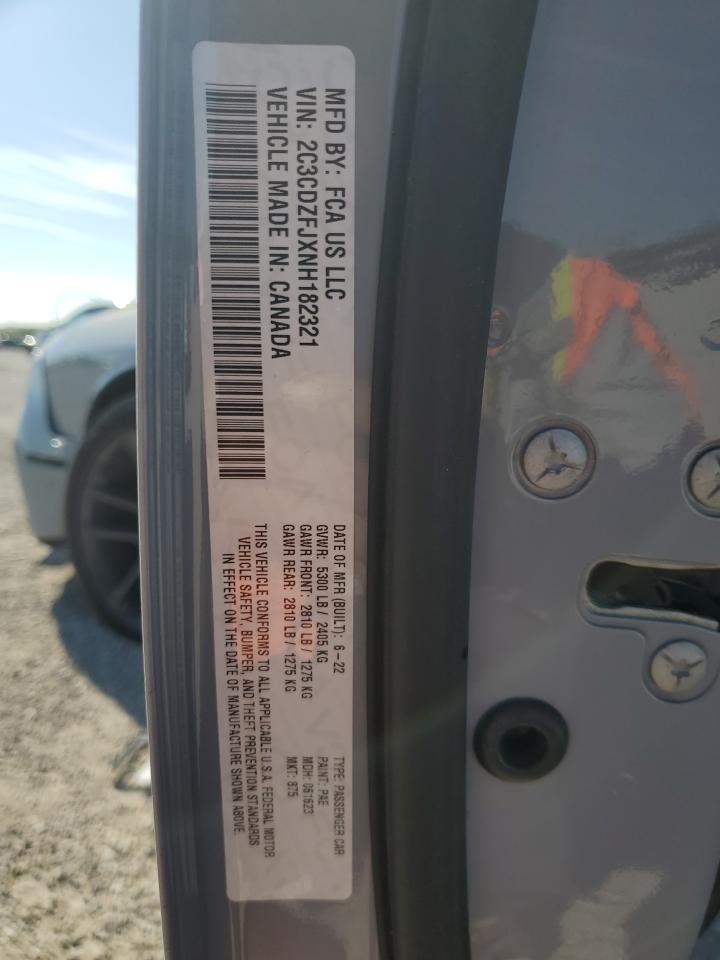 2022 DODGE CHALLENGER R/T SCAT PACK VIN:2C3CDZFJXNH182321