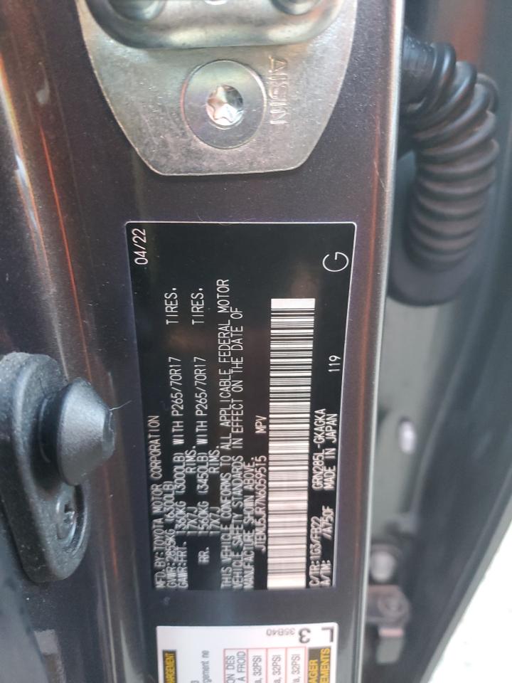 2022 TOYOTA 4RUNNER SR5/SR5 PREMIUM VIN:JTEMU5JR7N6059515