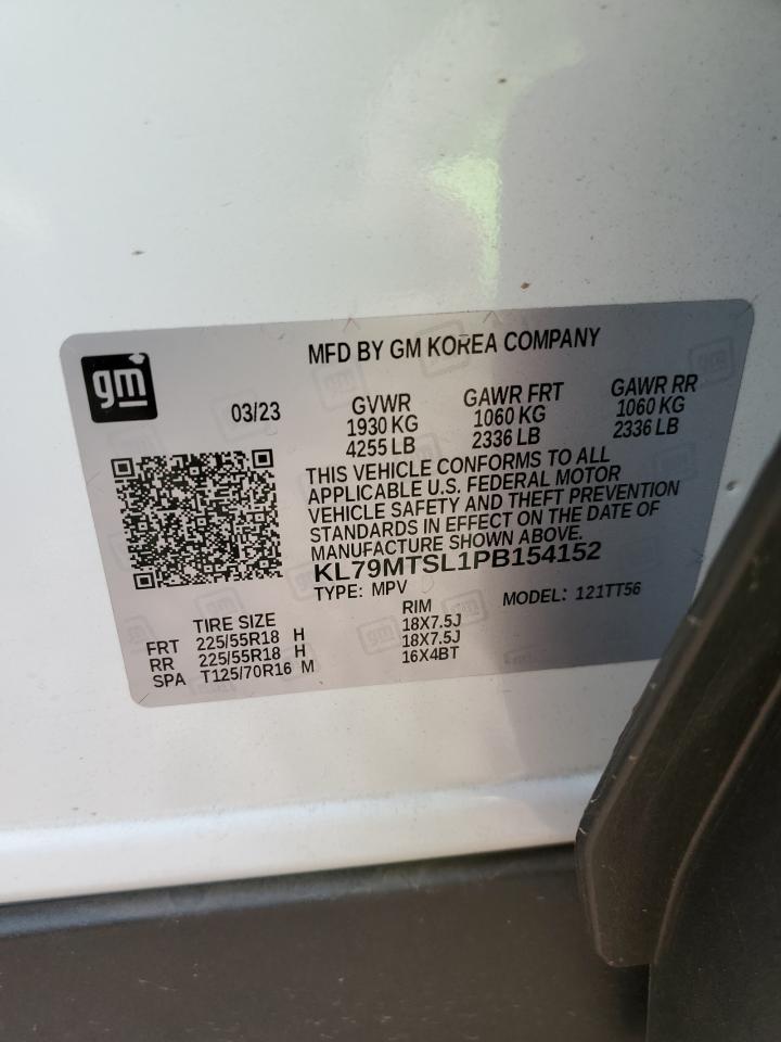 2023 CHEVROLET TRAILBLAZER RS VIN:KL79MTSL1PB154152