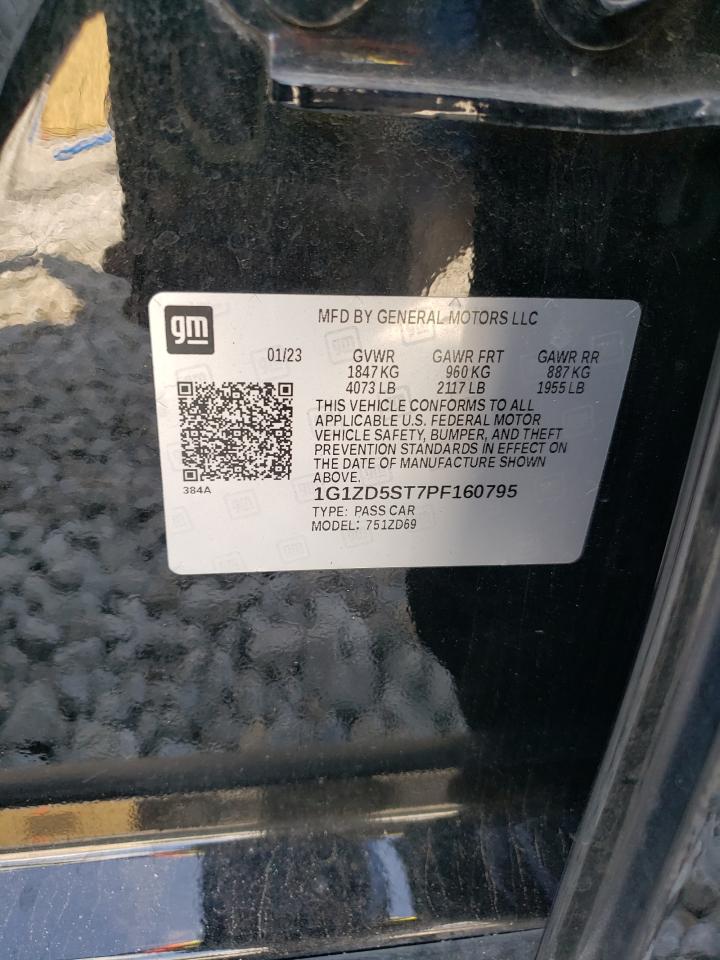 2023 CHEVROLET MALIBU LT VIN:1G1ZD5ST7PF160795