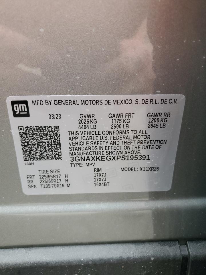 2023 CHEVROLET EQUINOX LT VIN:3GNAXKEGXPS195391