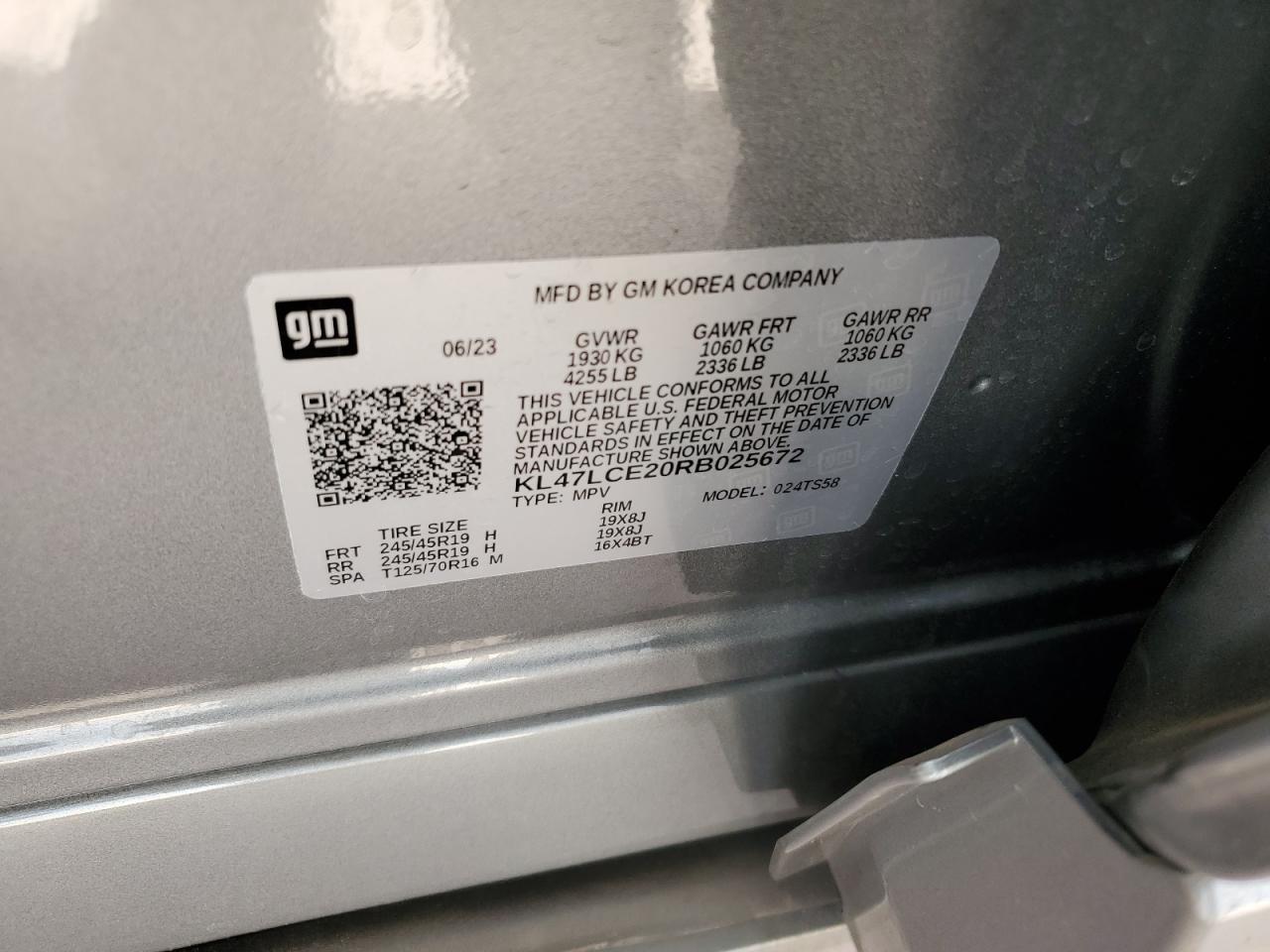 2024 BUICK ENVISTA AVENIR VIN:KL47LCE20RB025672