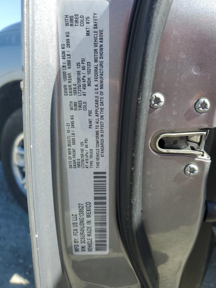 2022 RAM 2500 TRADESMAN VIN:3C6UR4HJ0NG138627